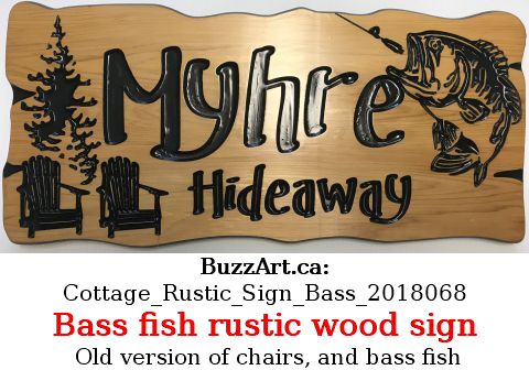 Rustic wooden sign fish